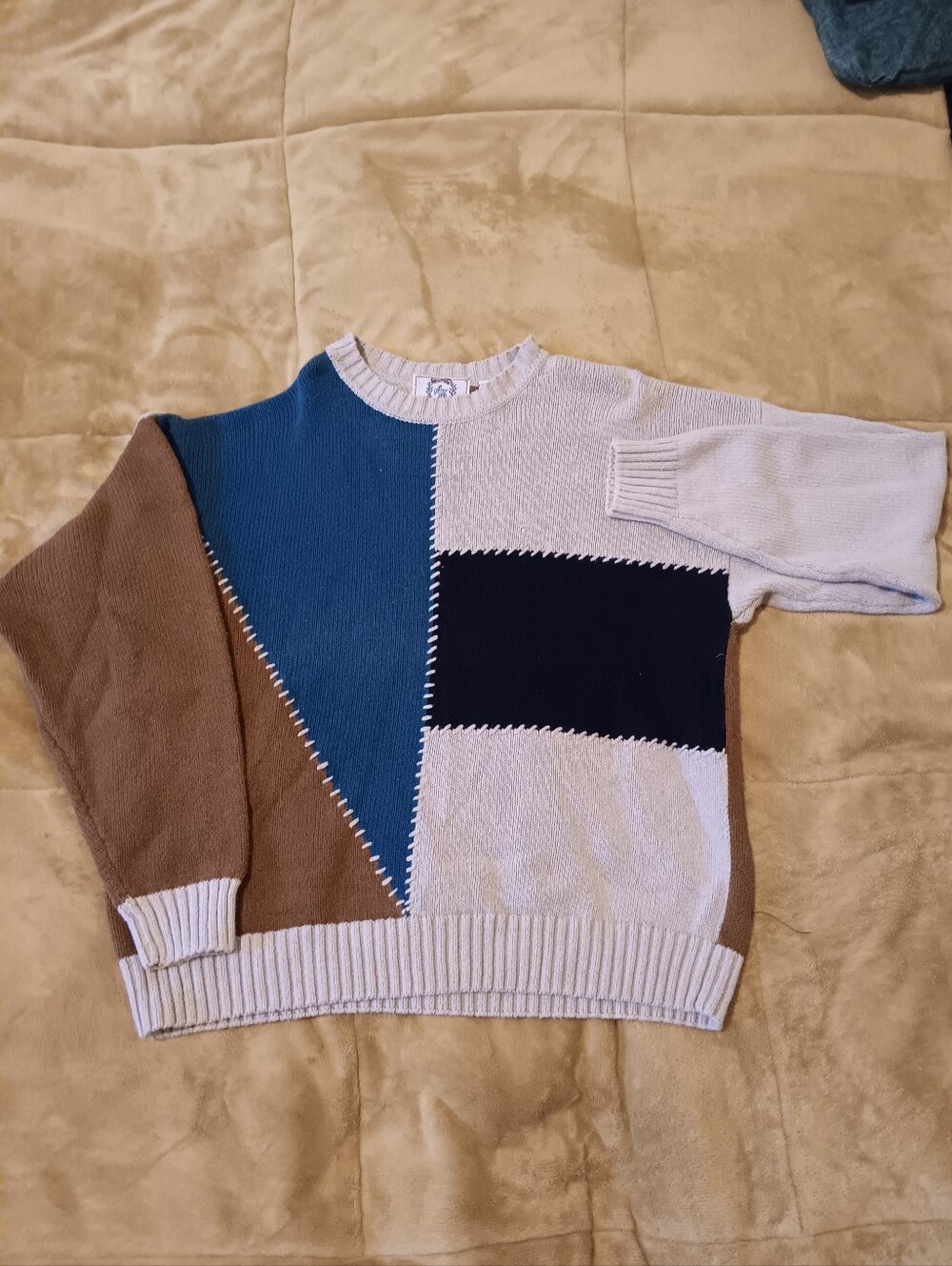 Vintage 90s Sears Roebuck Colorblocked Sweater.